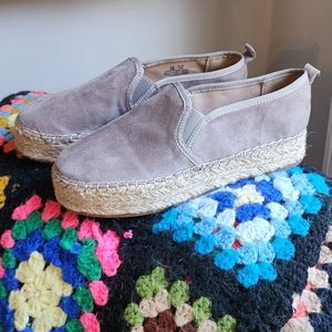 NWOT Sam Edelman Carrin Platform Espadrille Women's Size 9, Putty Suede